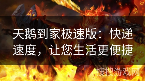 天鹅到家极速版:快递速度,让您生活更便捷 天鹅到家极速版:快递速度,让您生活更便捷