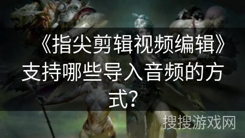 《指尖剪辑视频编辑》支持哪些导入音频的方式？