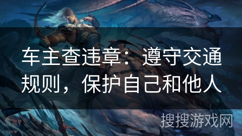 车主查违章:遵守交通规则,保护自己和他人 车主查违章:遵守交通规则,保护自己和他人