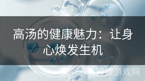 高汤的健康魅力：让身心焕发生机