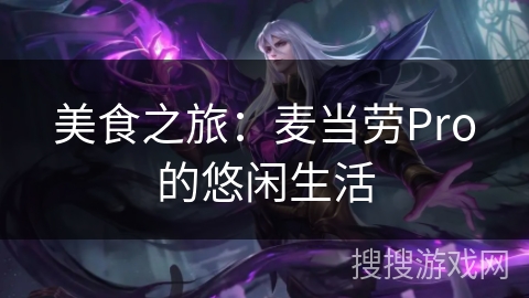 美食之旅:麦当劳Pro的悠闲生活 美食之旅:麦当劳Pro的悠闲生活