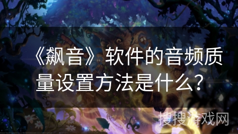 《飙音》软件的音频质量设置方法是什么? 《飙音》软件的音频质量设置方法是什么?