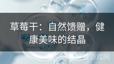 草莓干：自然馈赠，健康美味的结晶
