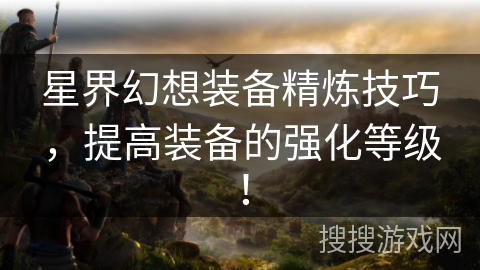 星界幻想装备精炼技巧,提高装备的强化等级! 星界幻想装备精炼技巧,提高装备的强化等级!