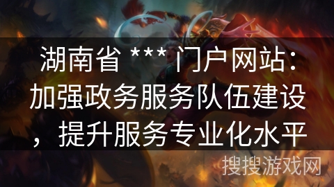 湖南省 *** 门户网站：加强政务服务队伍建设，提升服务专业化水平