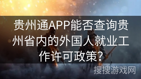 贵州通APP能否查询贵州省内的外国人就业工作许可政策？