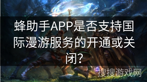 蜂助手APP是否支持国际漫游服务的开通或关闭？