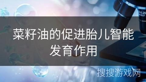 菜籽油的促进胎儿智能发育作用