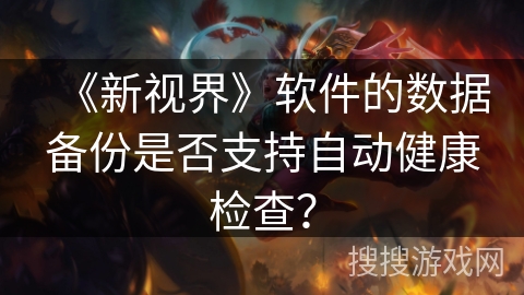 《新视界》软件的数据备份是否支持自动健康检查？