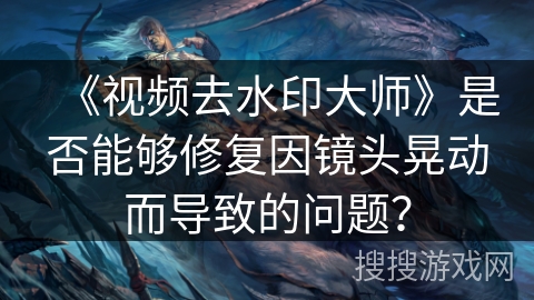 《视频去水印大师》是否能够修复因镜头晃动而导致的问题？