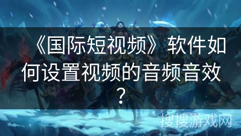 《国际短视频》软件如何设置视频的音频音效？