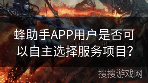 蜂助手APP用户是否可以自主选择服务项目？