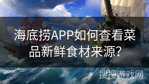 海底捞APP如何查看菜品新鲜食材来源？