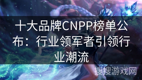 十大品牌CNPP榜单公布：行业领军者引领行业潮流