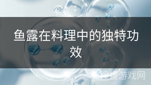 鱼露在料理中的独特功效