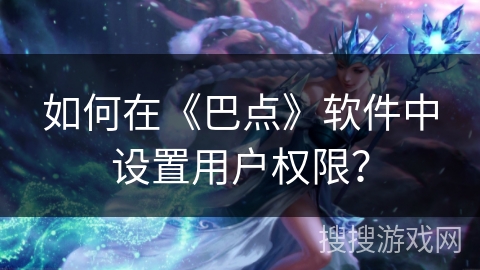 如何在《巴点》软件中设置用户权限？