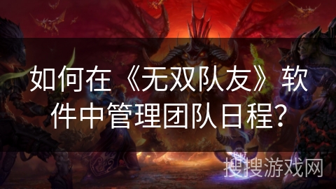 如何在《无双队友》软件中管理团队日程？