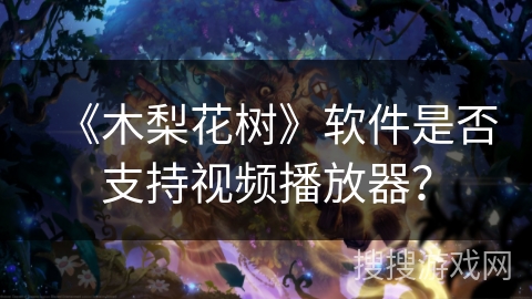 《木梨花树》软件是否支持视频播放器？