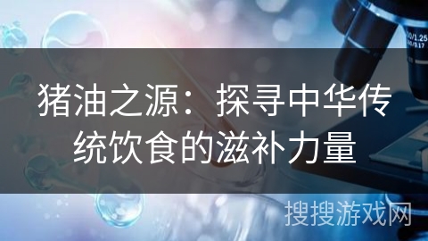 猪油之源：探寻中华传统饮食的滋补力量
