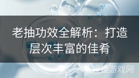 老抽功效全解析：打造层次丰富的佳肴