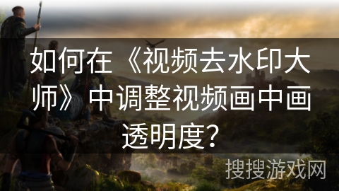 如何在《视频去水印大师》中调整视频画中画透明度？