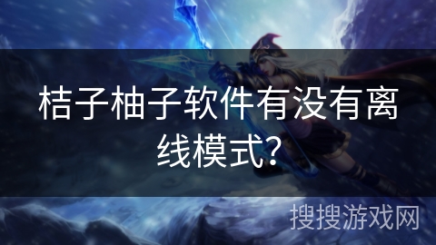 桔子柚子软件有没有离线模式？