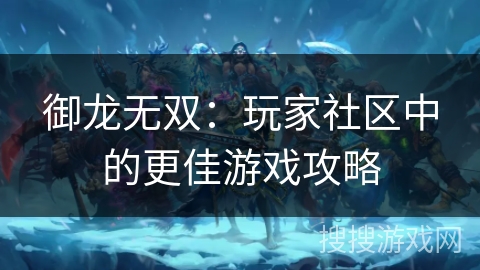 御龙无双：玩家社区中的更佳游戏攻略