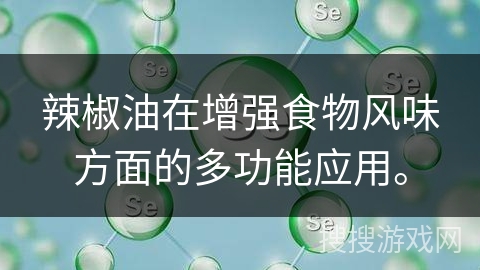 辣椒油在增强食物风味方面的多功能应用。