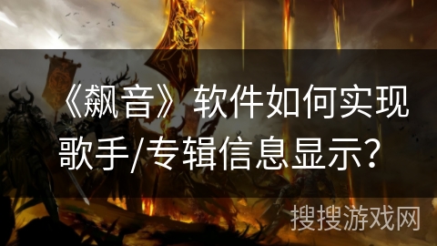 《飙音》软件如何实现歌手/专辑信息显示？