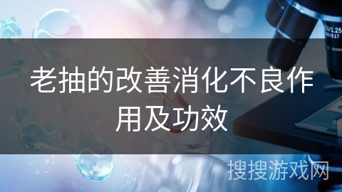 老抽的改善消化不良作用及功效