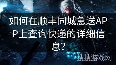 如何在顺丰同城急送APP上查询快递的详细信息? 如何在顺丰同城急送APP上查询快递的详细信息?