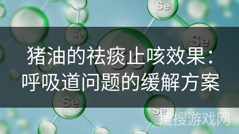 猪油的祛痰止咳效果:呼吸道问题的缓解方案