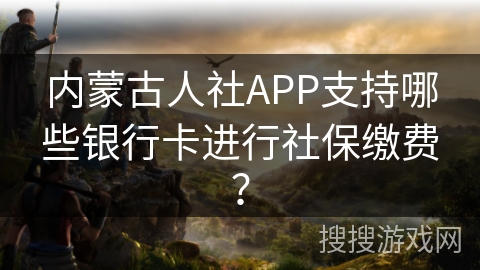 内蒙古人社APP支持哪些银行卡进行社保缴费? 内蒙古人社APP支持哪些银行卡进行社保缴费?