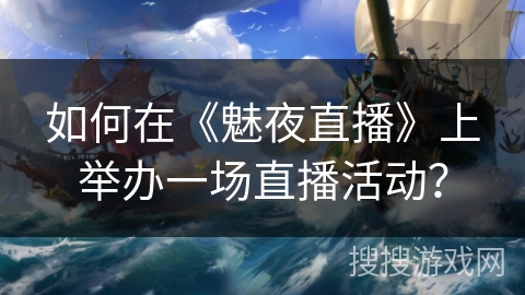 如何在《魅夜直播》上举办一场直播活动？