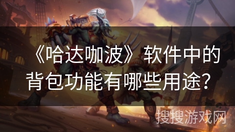 《哈达咖波》软件中的背包功能有哪些用途? 《哈达咖波》软件中的背包功能有哪些用途?