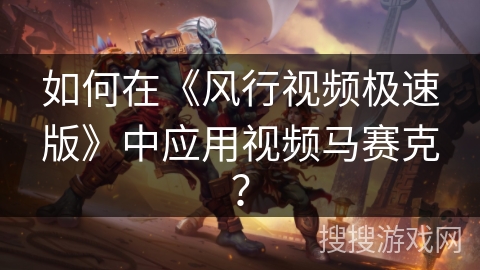 如何在《风行视频极速版》中应用视频马赛克？