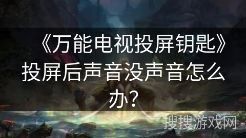 《万能电视投屏钥匙》投屏后声音没声音怎么办？