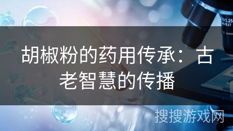 胡椒粉的药用传承：古老智慧的传播