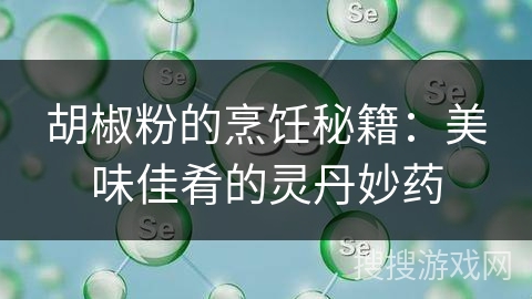 胡椒粉的烹饪秘籍：美味佳肴的灵丹妙药