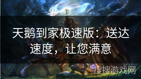 天鹅到家极速版：送达速度，让您满意