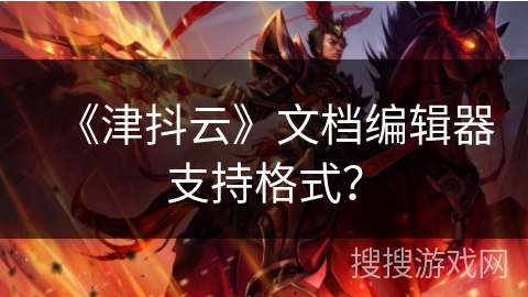 《津抖云》文档编辑器支持格式？
