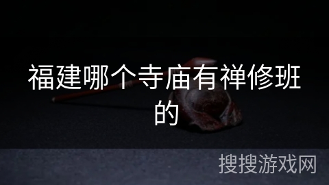 福建哪个寺庙有禅修班的