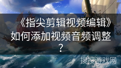 《指尖剪辑视频编辑》如何添加视频音频调整？