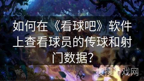 如何在《看球吧》软件上查看球员的传球和射门数据？