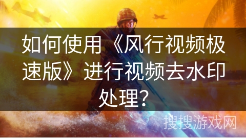 如何使用《风行视频极速版》进行视频去水印处理？