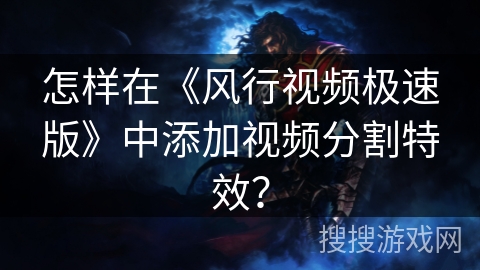 怎样在《风行视频极速版》中添加视频分割特效？