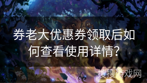券老大优惠券领取后如何查看使用详情? 券老大优惠券领取后如何查看使用详情?