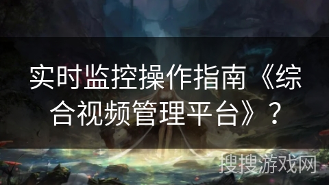 实时监控操作指南《综合视频管理平台》？
