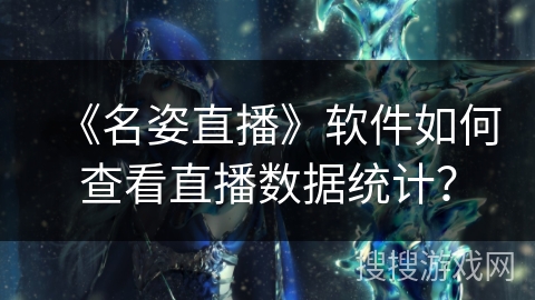 《名姿直播》软件如何查看直播数据统计? 《名姿直播》软件如何查看直播数据统计?