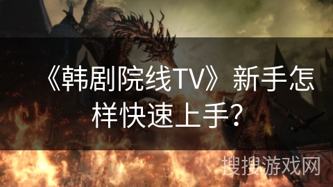《韩剧院线TV》新手怎样快速上手？